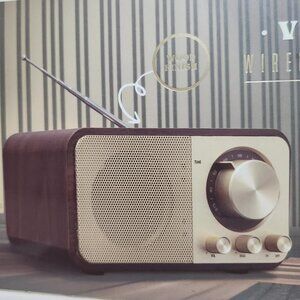 Throwback Vintage Wireless Speaker Radio Bluetooth High-quality Sound New In Box